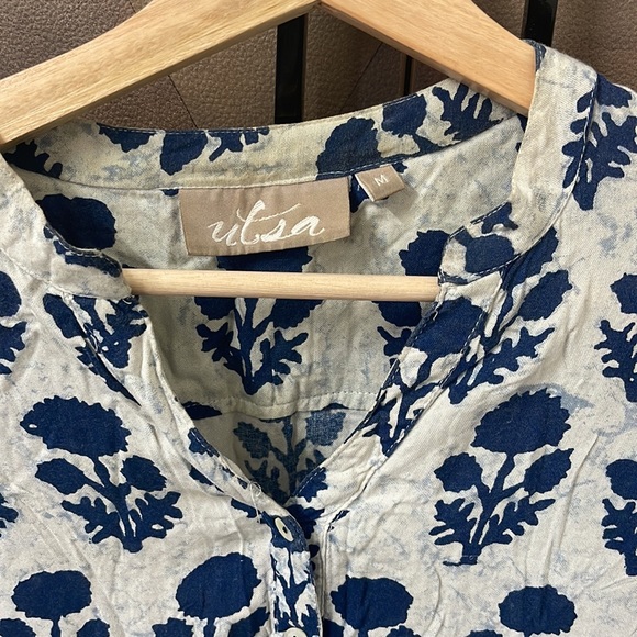 A beautiful indigo full sleeved shirt kurta - Picture 3 of 6